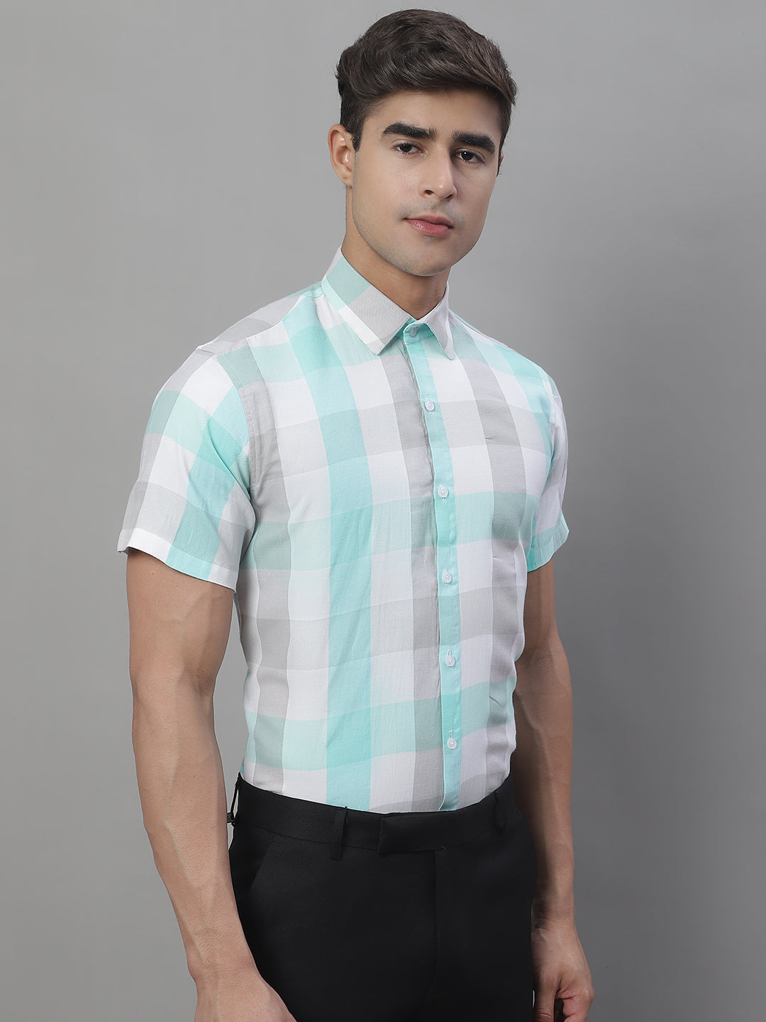 Men's Pure Cotton Checked Formal Shirts