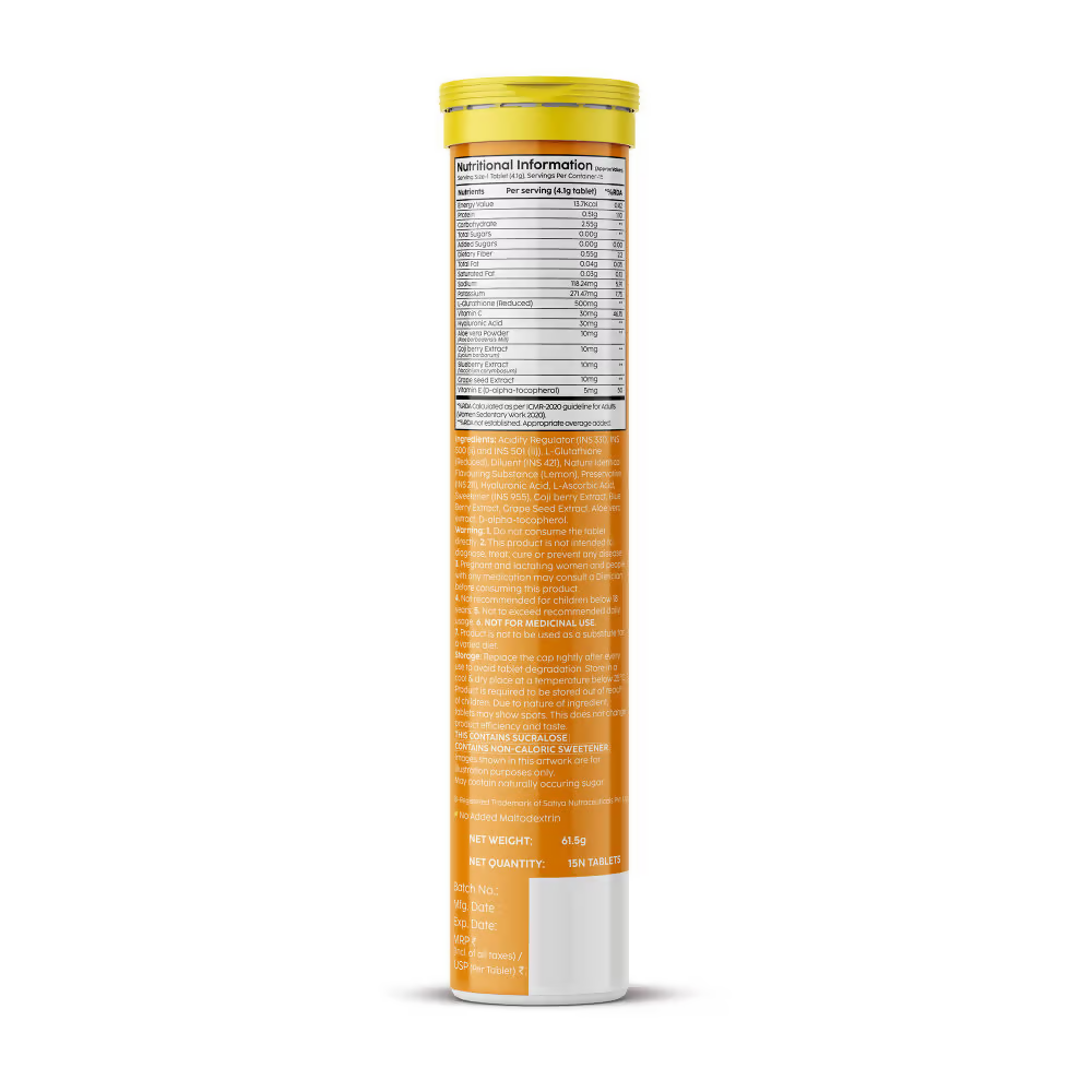 PLIX The Plant Fix Glutathione Skin Tablets With L-Glutathione & Vitamin C - Lemon