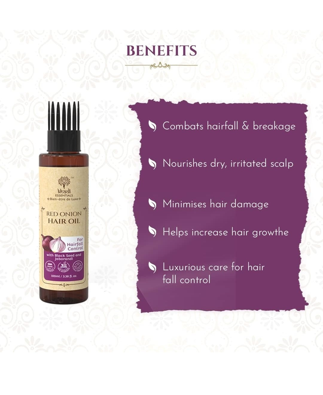 Khadi Eco Essentials Red Onion Oil (100 ml)