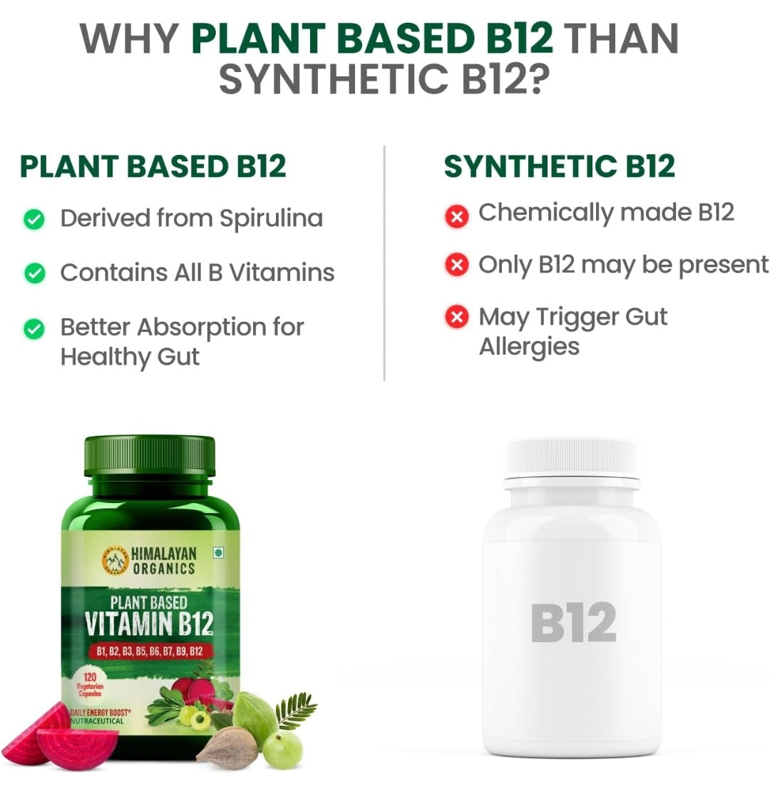 Himalayan Organics Organic B12 500mg Vegetarian Capsules (120 caps)