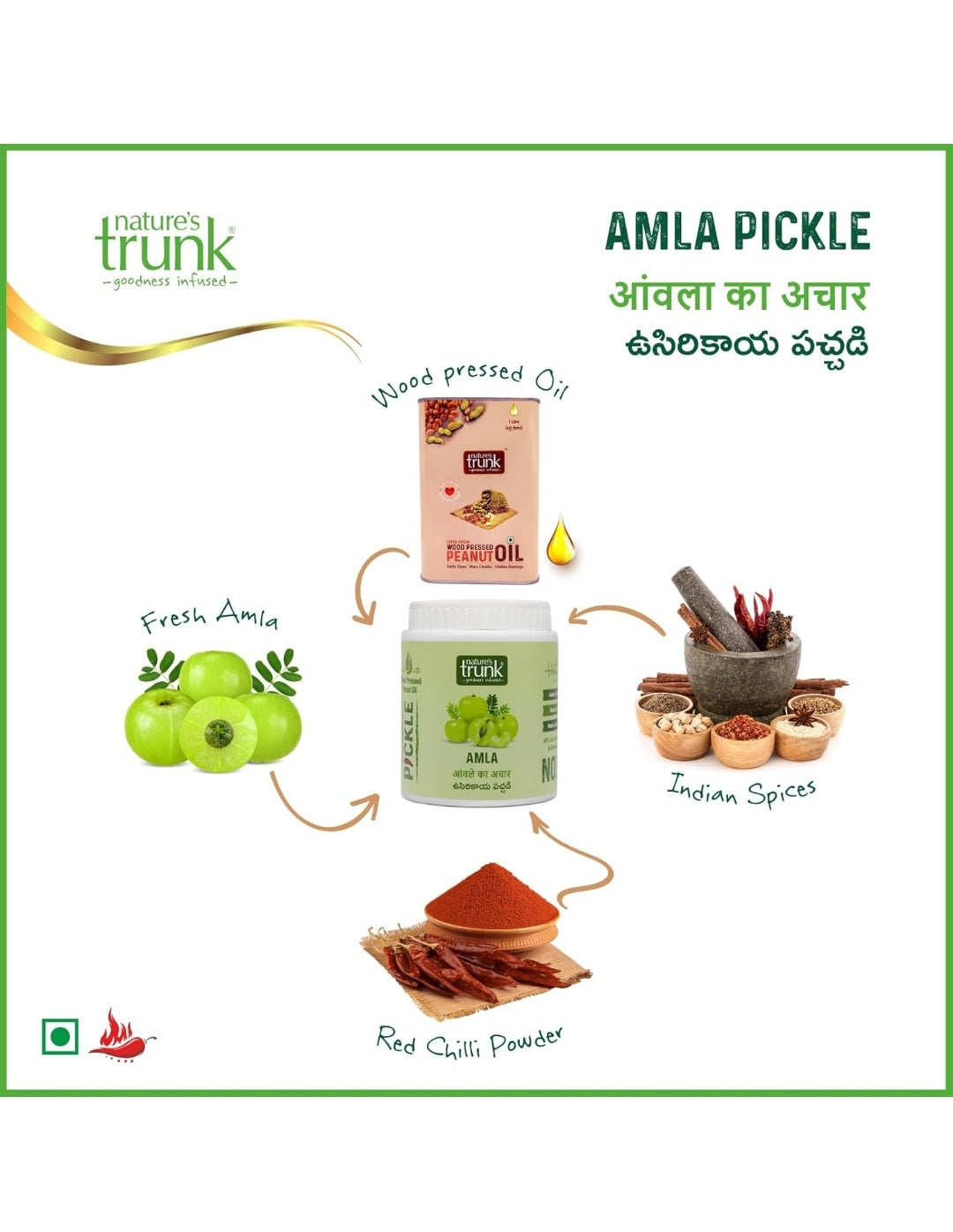Nature's Trunk Homemade Amla Pickle (850 gm)