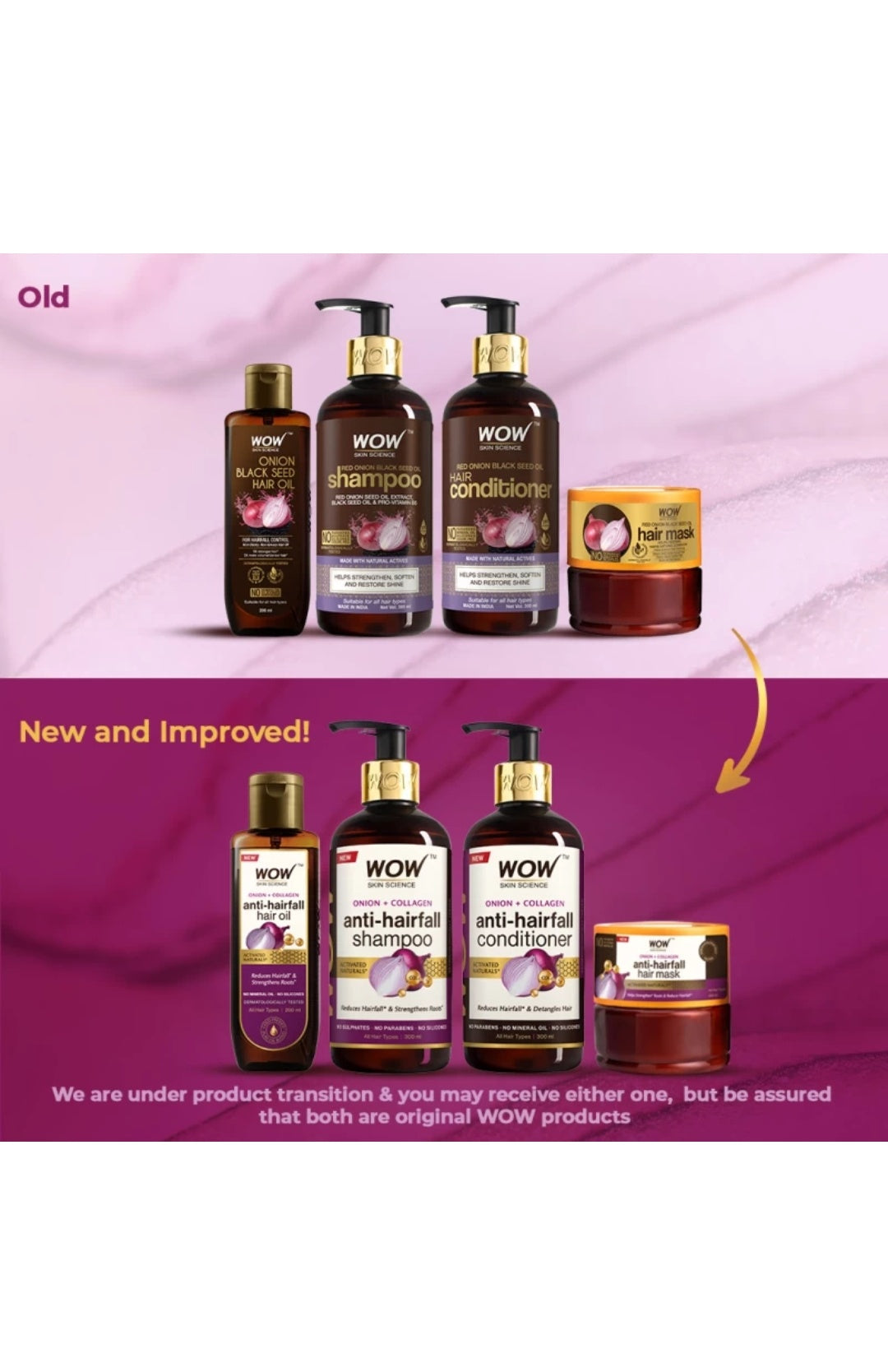 Wow Skin Science Onion Black Seed Oil Hair Care Ultimate 4 Kit