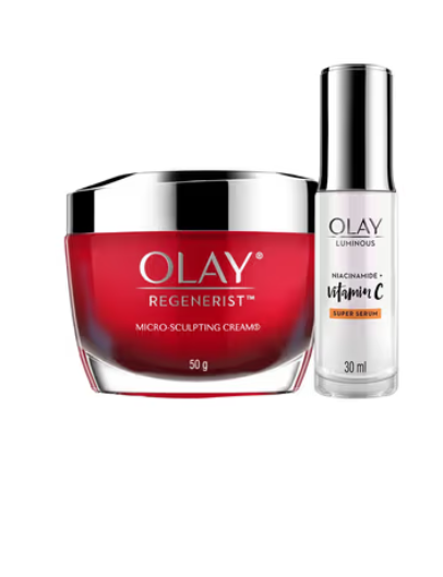 Olay Vitamin C Kit For 2x Glow - Cream With Free Cleanser