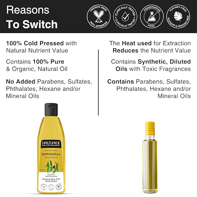 Soulflower Maha Bhringraj Oil for Hair growth