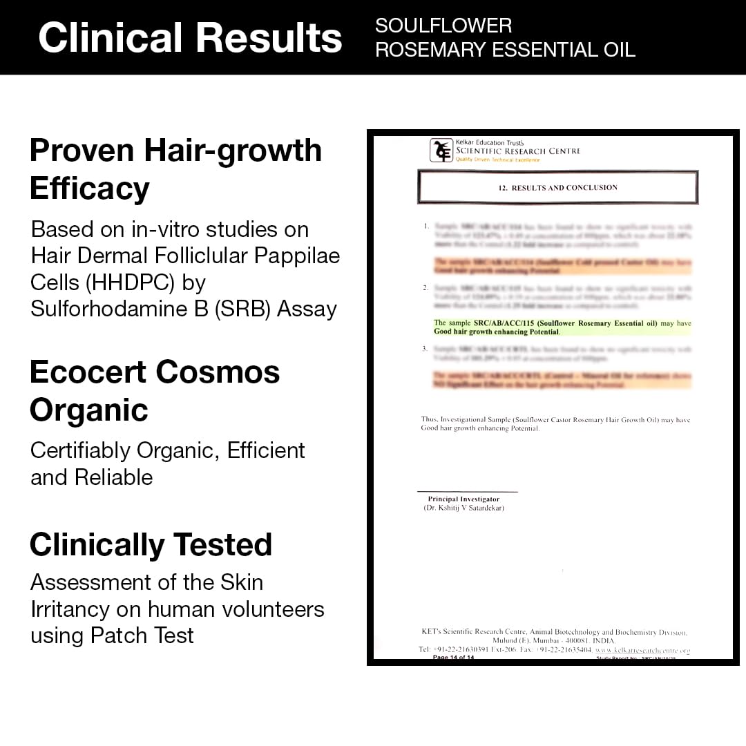 Soulflower Rosemary Essential Oil for Hair Growth Nourishment, Skin Care