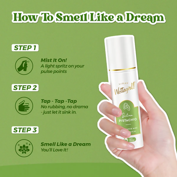 Layerr Wottagirl Sicilian Pistachio Fragrance Mist For Women