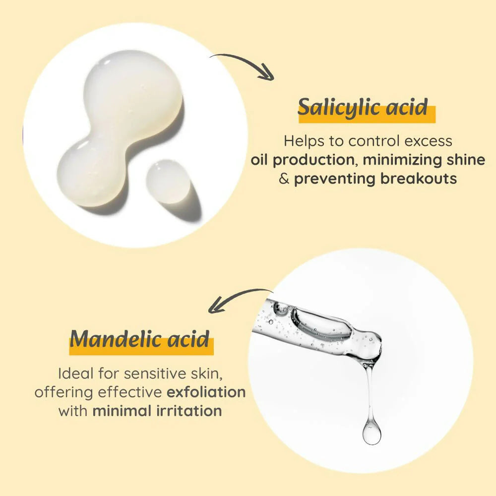 WildOak Anti Acne & Oil Control Face Serum | 3X Power of 2% Salicylic Mandelic & Azelaic Acid | Acne Buster | Anti-Acne Pore Cleansing & Skin Exfoliation | Face Serum for Men & Women | 30ml