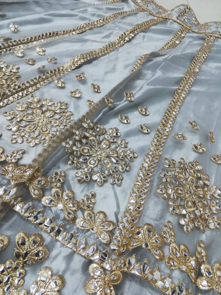 Aastha fashion Grey Stain lehanga blouse Embroidered work - Prithvi Mart