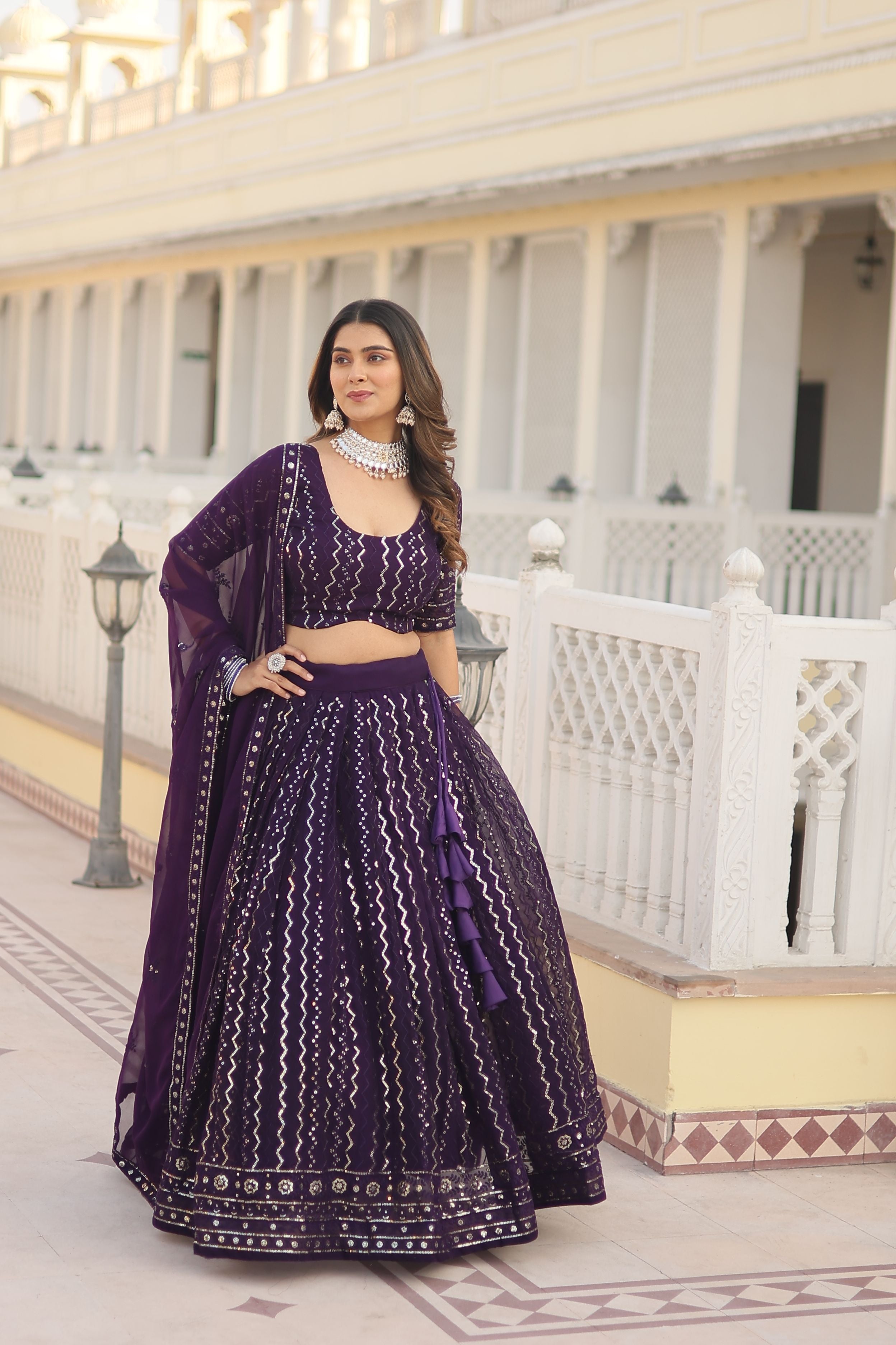 Aastha fashion wine Lehenga Faux blooming embroidery