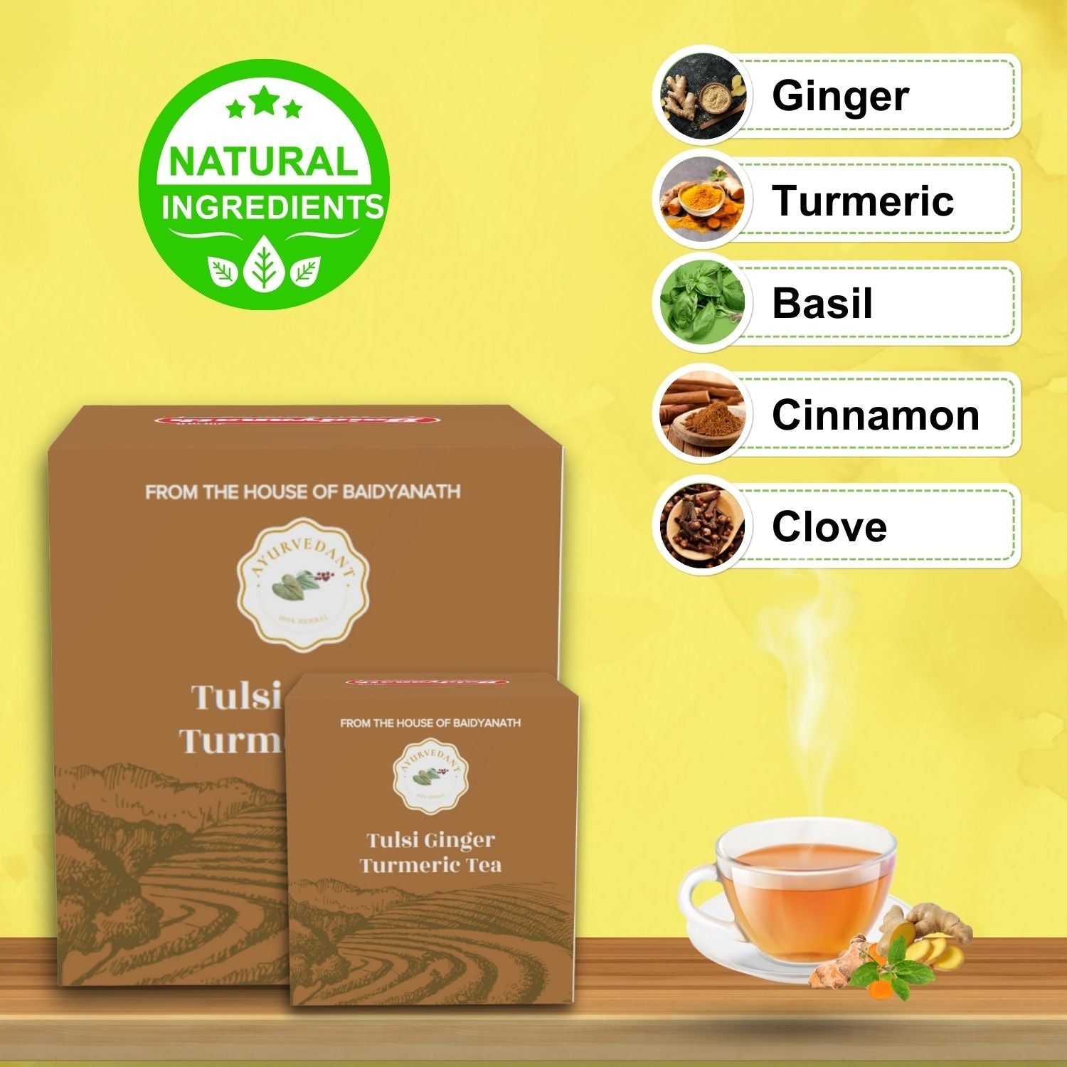 Ayurvedant Tulsi Ginger Turmeric Tea - Image 3