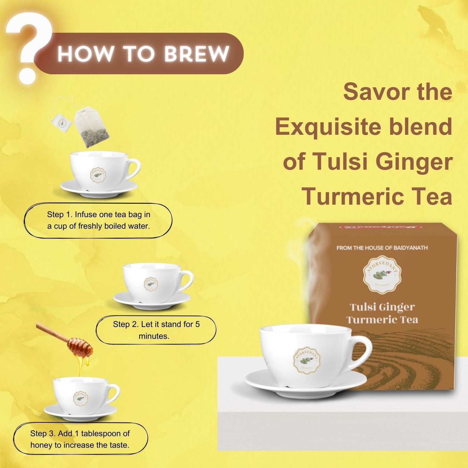 Ayurvedant Tulsi Ginger Turmeric Tea - Image 2