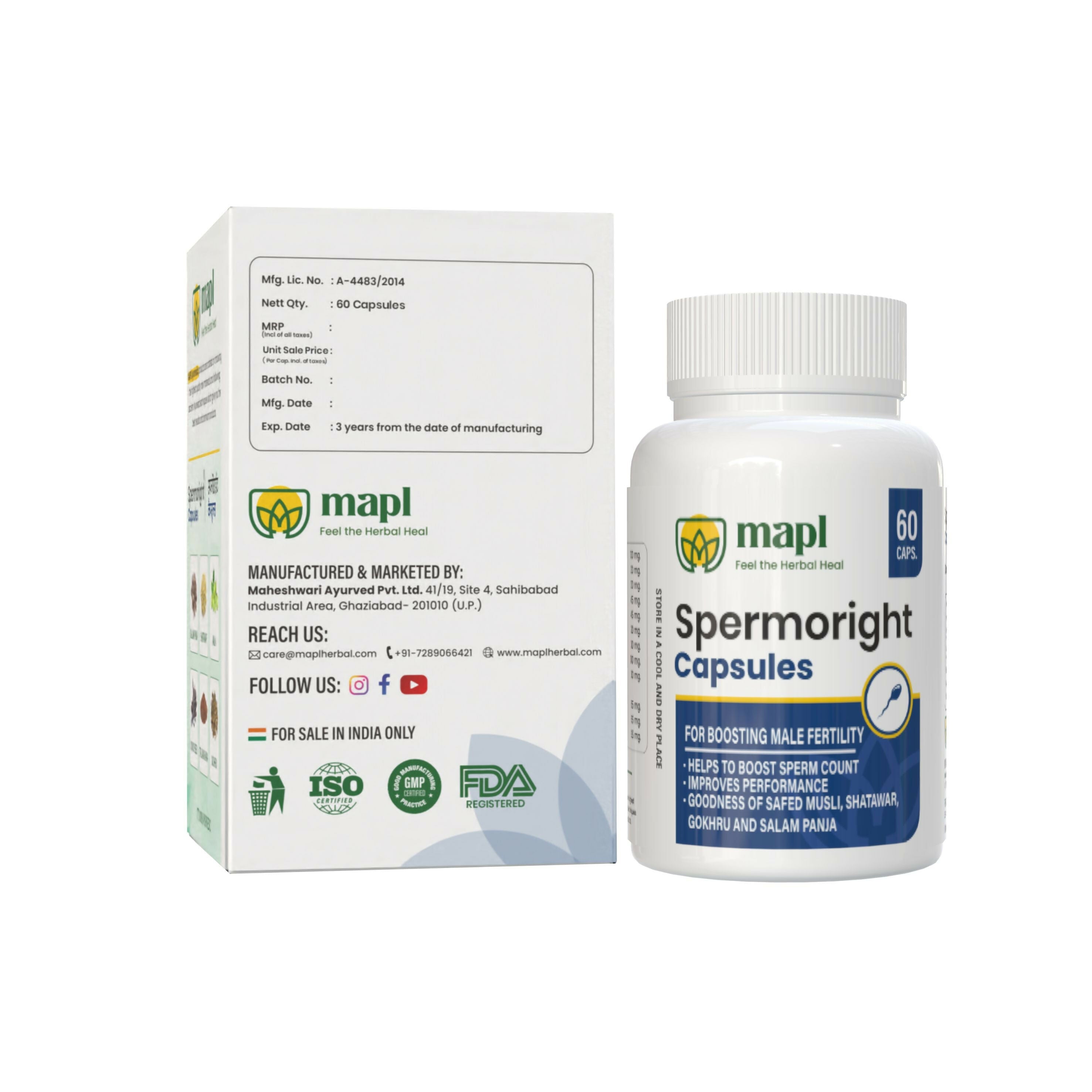 MAPL Spermoright Capsule Sperm Booster For Mens