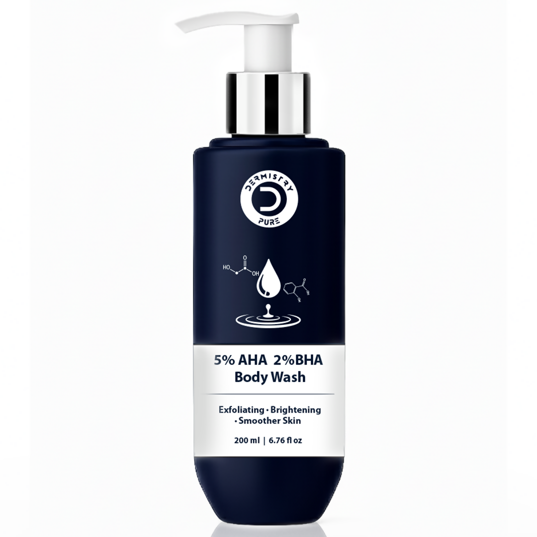 Dermistry 5% AHA 2% BHA Exfoliating D Tan Detan Acne Removal Body Wash For Oily All and Strawberry Skin