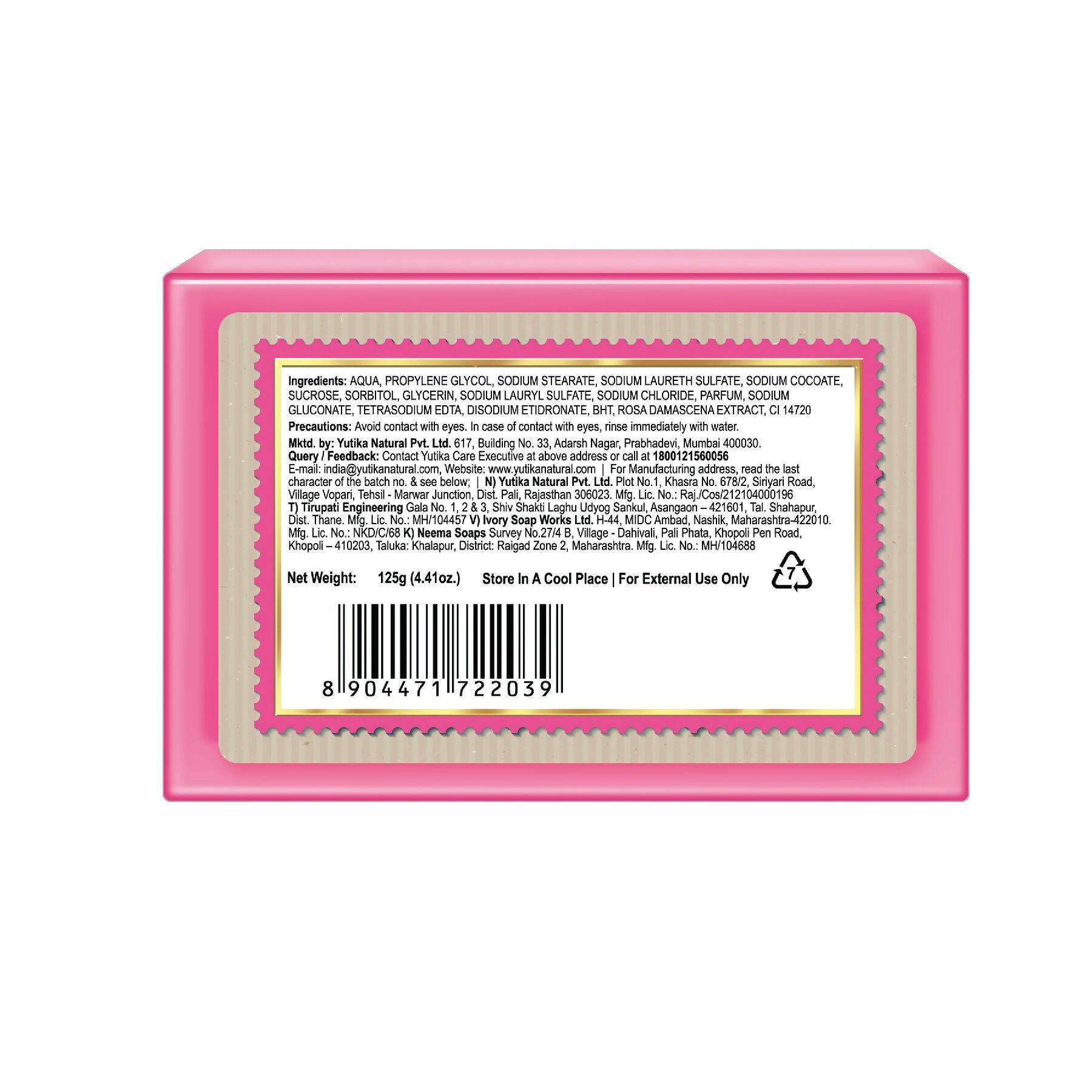 Nisha Rose Body Cleansing Soap Bar