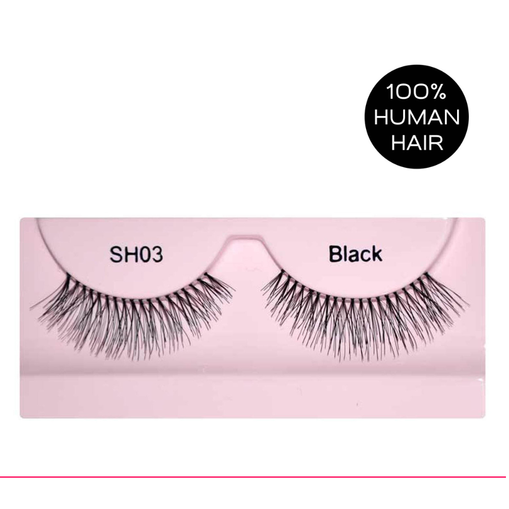 Glamgals Hollywood-U.S.A Stylish Black Soft Thick Reusable False Eye Lashes For Women - SH03