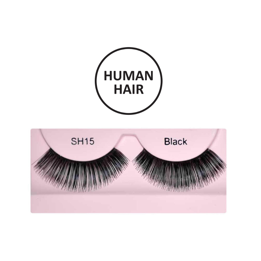 Glamgals Hollywood-U.S.A Stylish Black Soft Thick Reusable False Eye Lashes - SH15