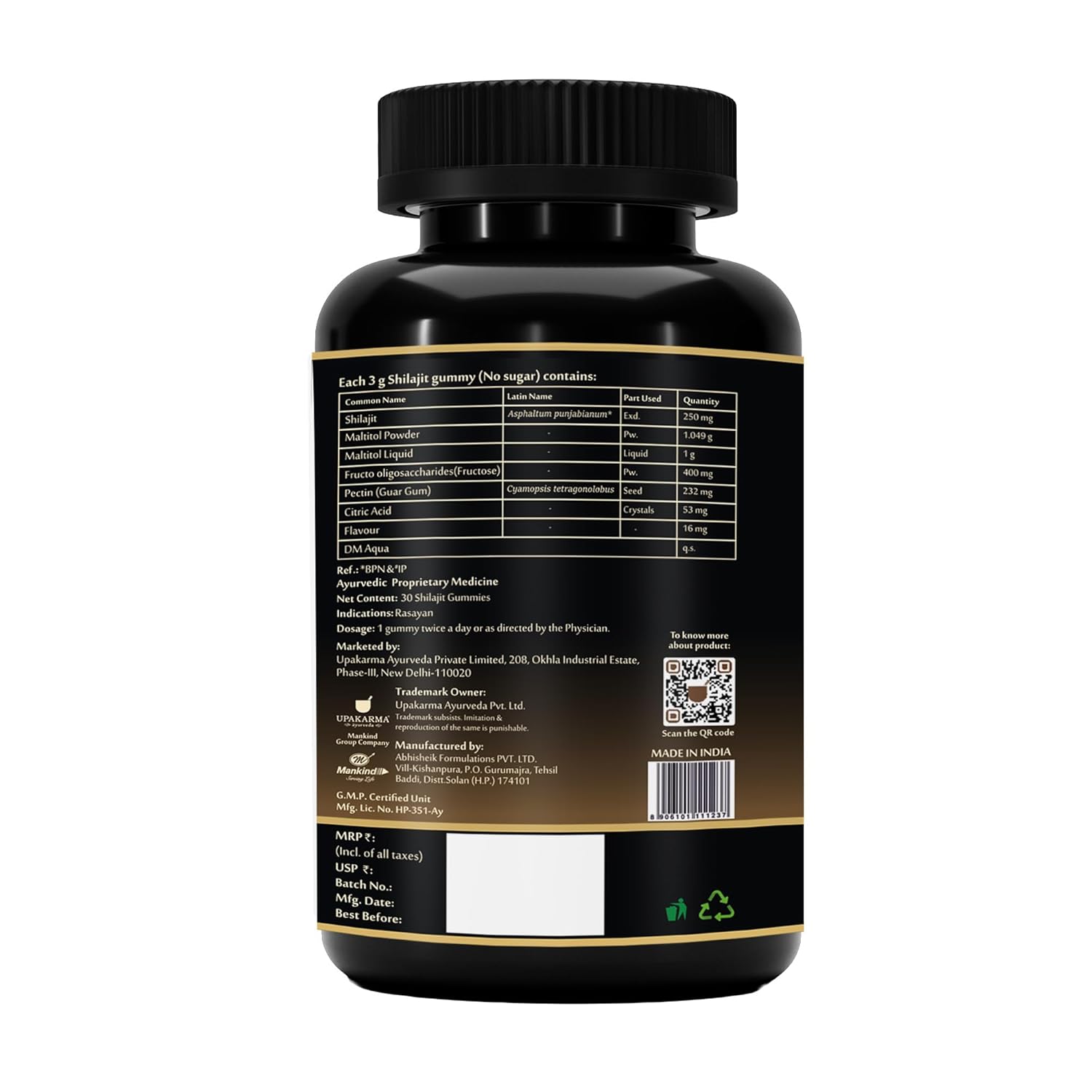 Upakarma Ayurveda Shilajit Gummies