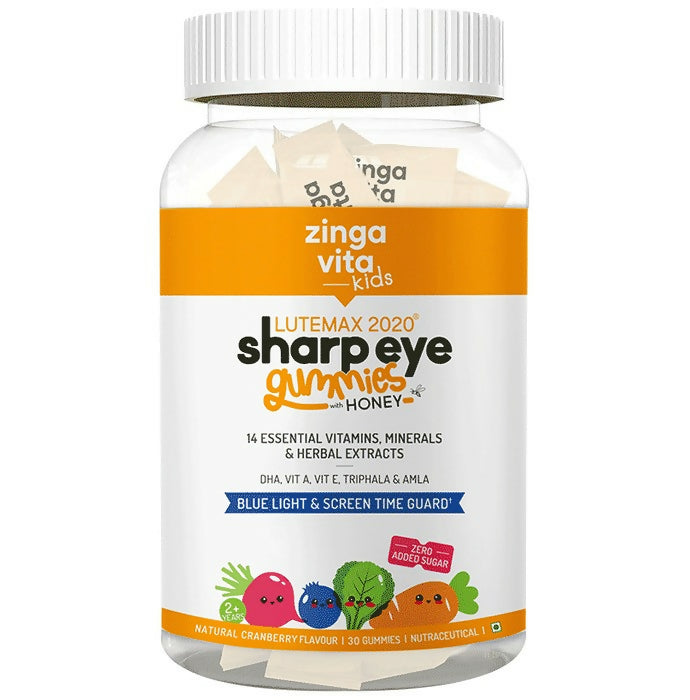 Zingavita Sharp Eye Gummies with Honey for Kids (2+ years) - Cranberry Flavor