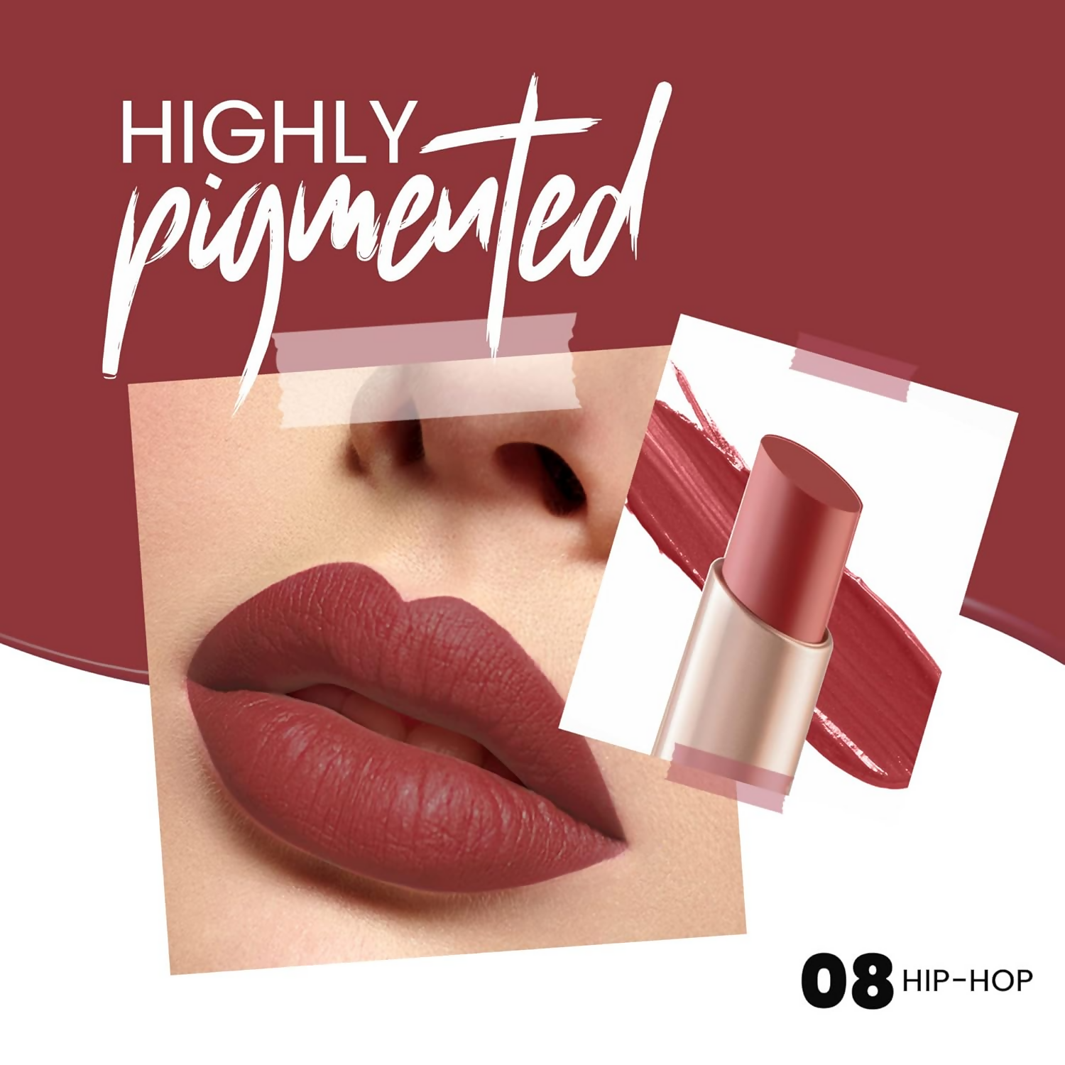 MARS Cosmetics Creamy Matte Long Lasting Lipstick - 08 Hip-Hop