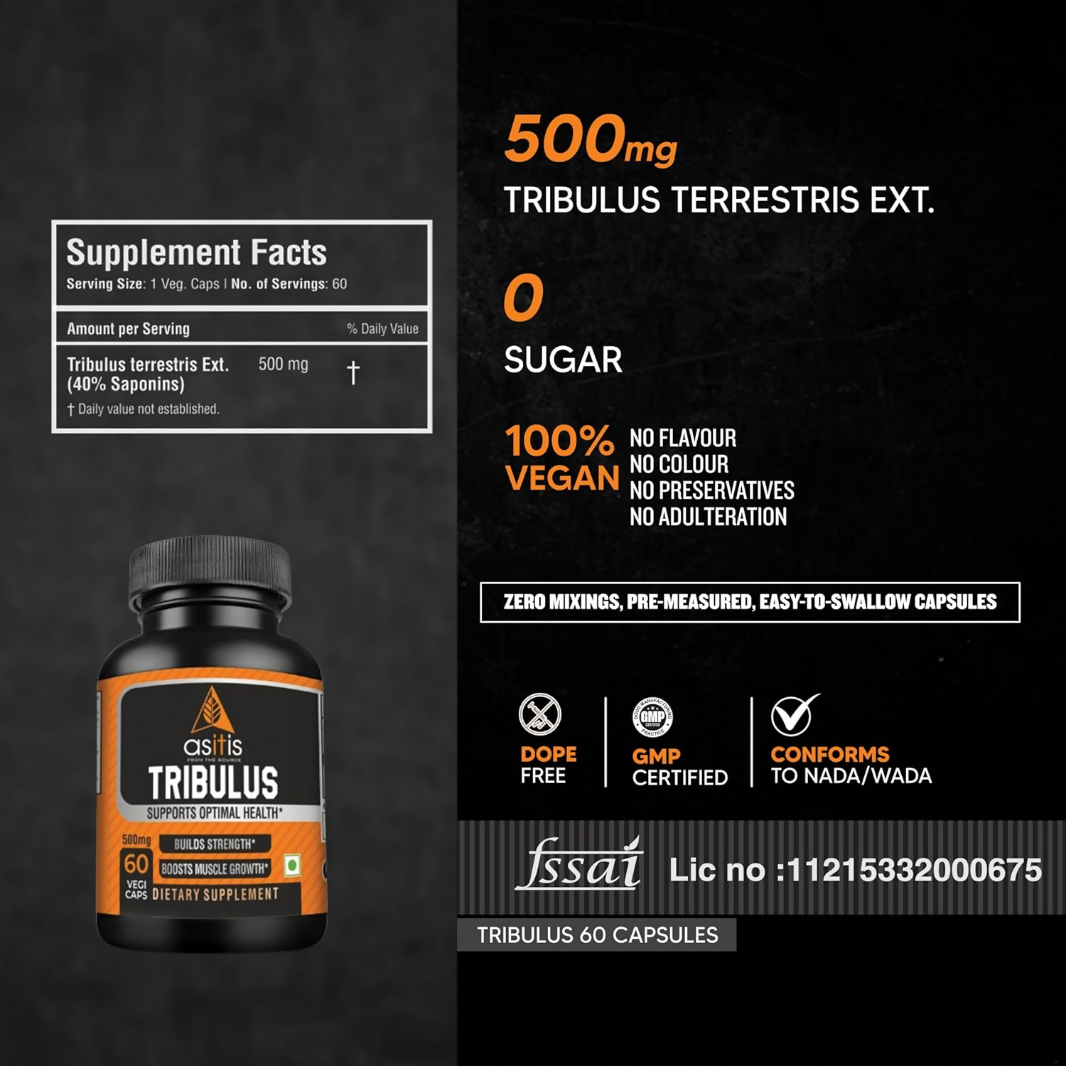 AS-IT-IS Nutrition Tribulus Capsules