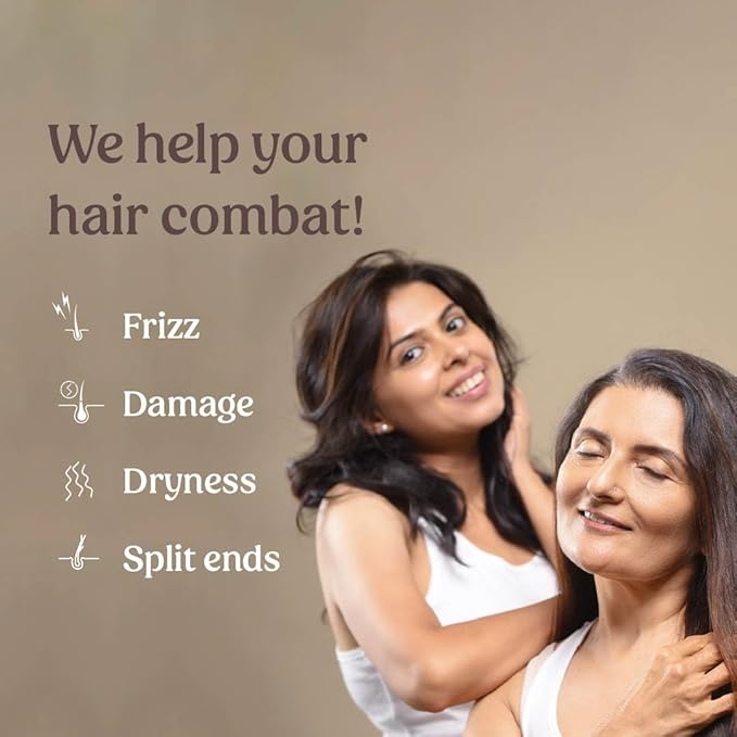Vilvah Store Frizz Free Hair Combo, Anti Frizz Hair Serum + Goat Milk Shampoo + Cream Conditioner Great for Dry, Damaged, and Frizzy Hair, 430ml