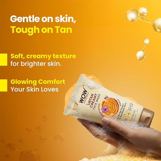 WOW Skin Science Ubtan Creamy Face Wash with Kashmiri Saffron & Liquorice
