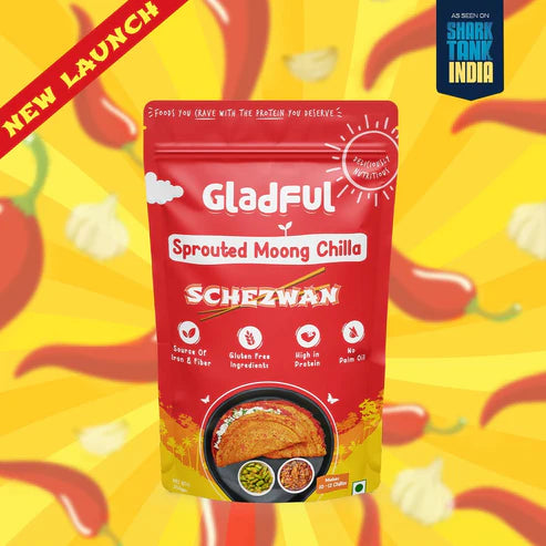 Gladful Schezwan Chilla with Sprouted Moong Instant Mix