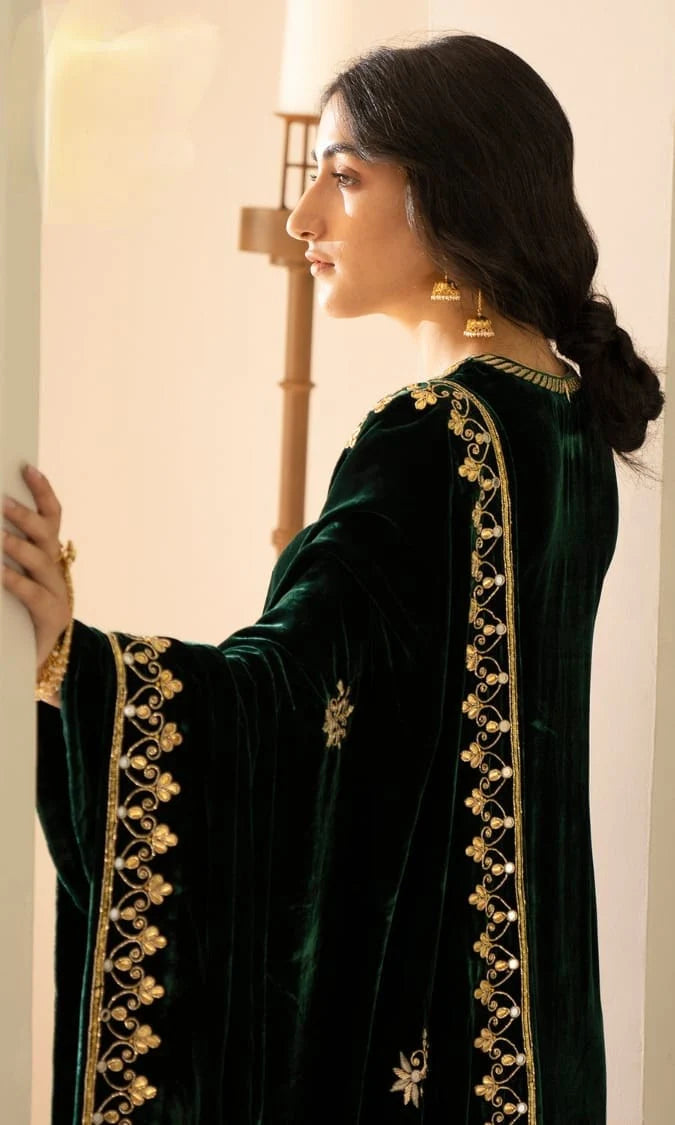 SUVESHA VELVET SUIT SET WITH EMBROIDERY CORDING