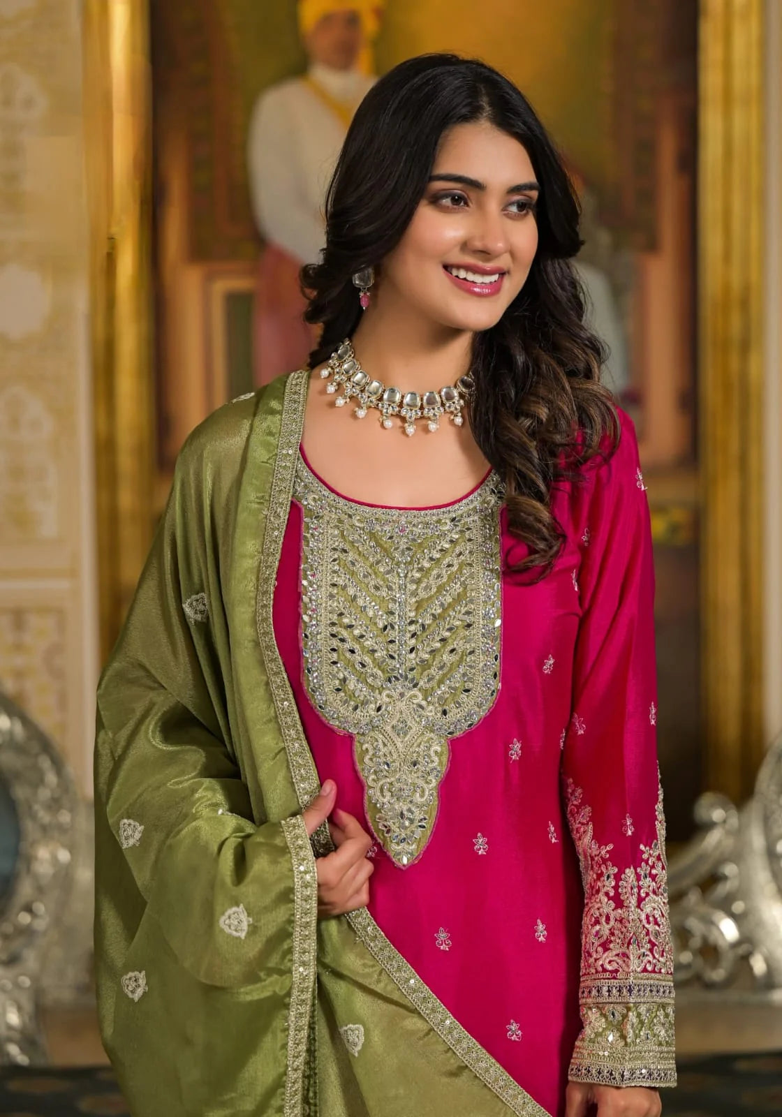 Suvehsa Plazzo Suit Set With Beautifully Heavy Embroidery