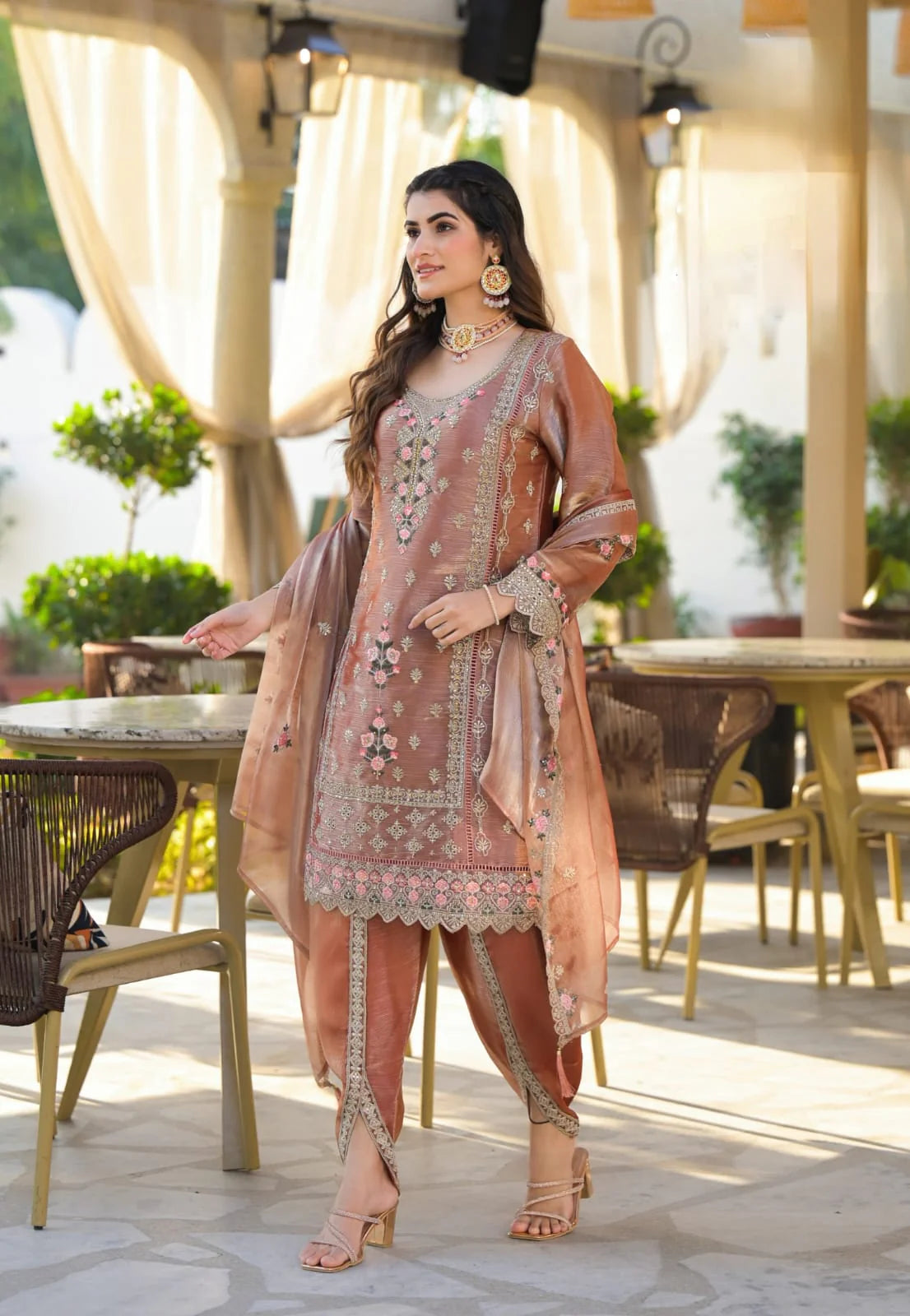 Suvesha Dhoti Suit Set With Heavy Embroidered Work Multi Work