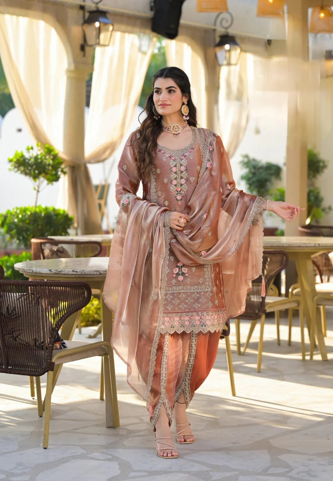 Suvesha Dhoti Suit Set With Heavy Embroidered Work Multi Work