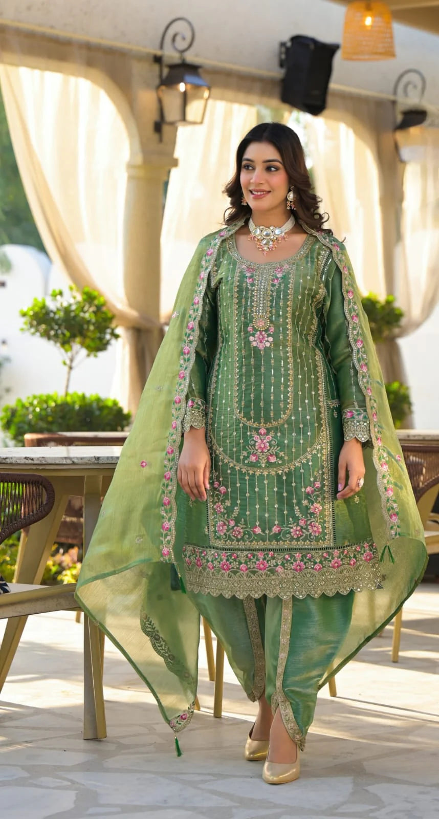 Suvesha Dhoti Suit Set With Heavy Embroidered Work Multi Work