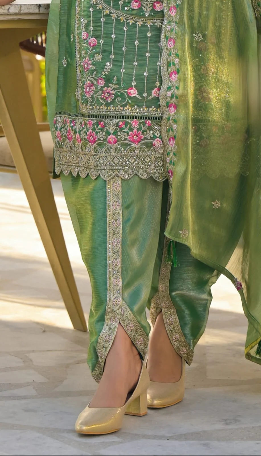 Suvesha Dhoti Suit Set With Heavy Embroidered Work Multi Work