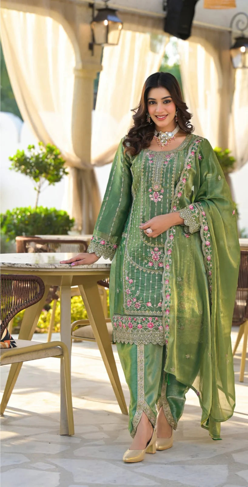 Suvesha Dhoti Suit Set With Heavy Embroidered Work Multi Work