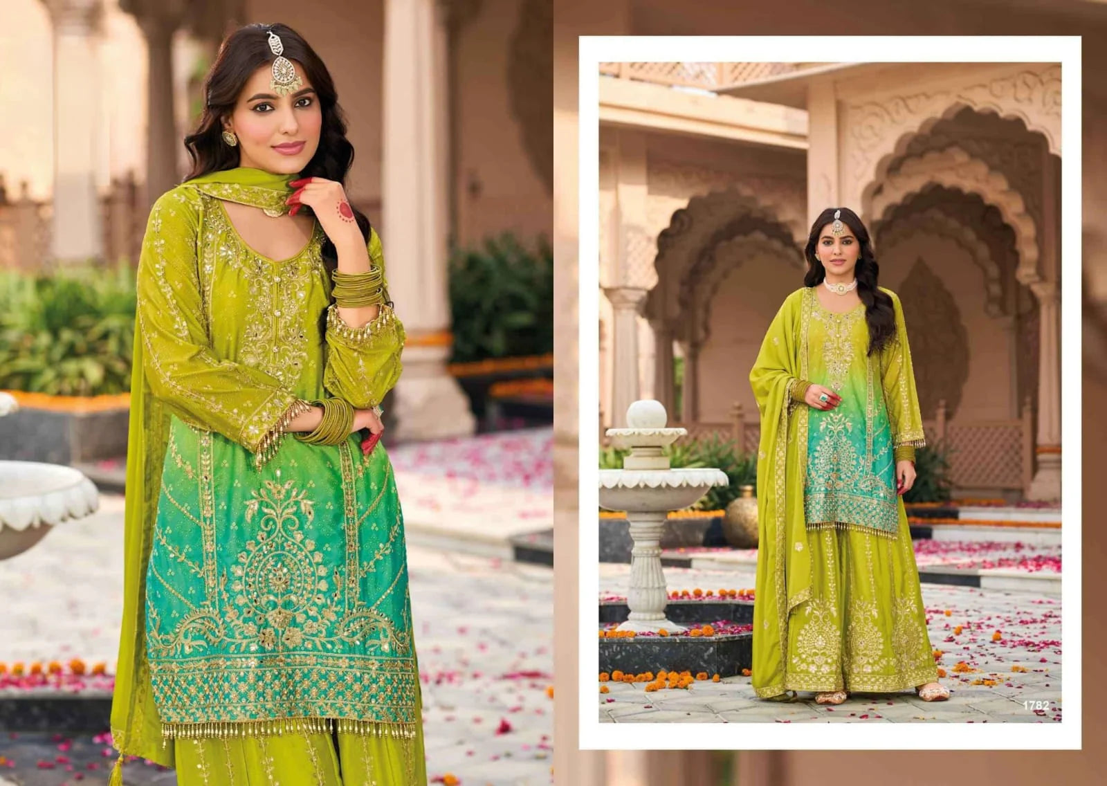 Suvesha Sharara Set With Heavy Embroidery & Mirror Work