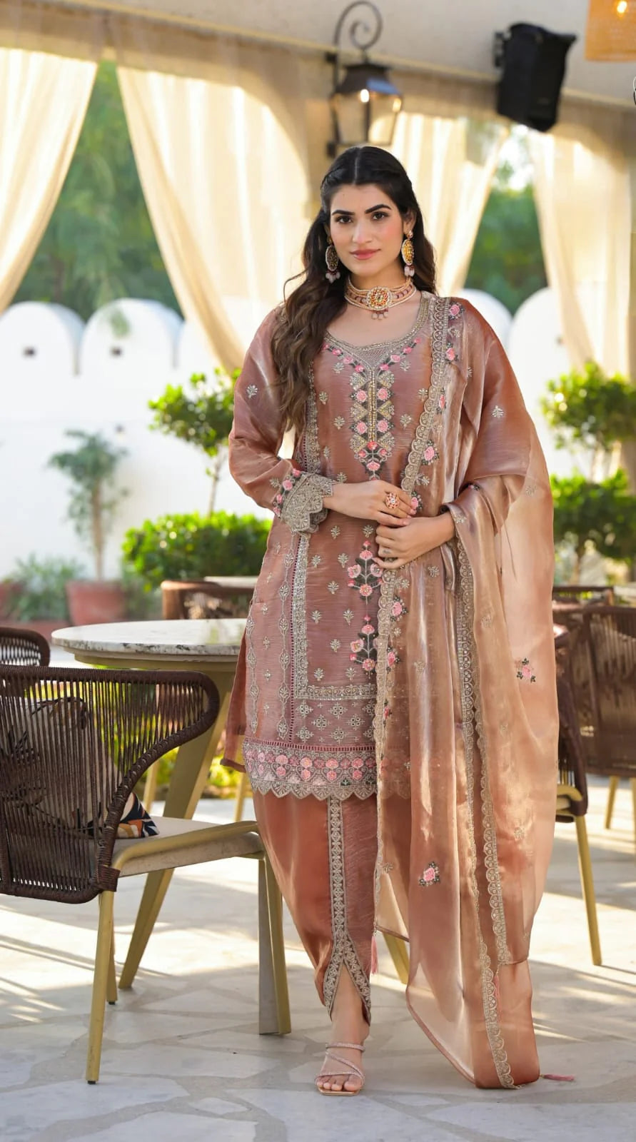 Suvesha Dhoti Suit Set With Heavy Embroidered Work Multi Work