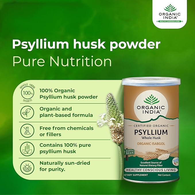 Organic India Psyllium Whole Husk ( Sat Isabgol) -100 gm