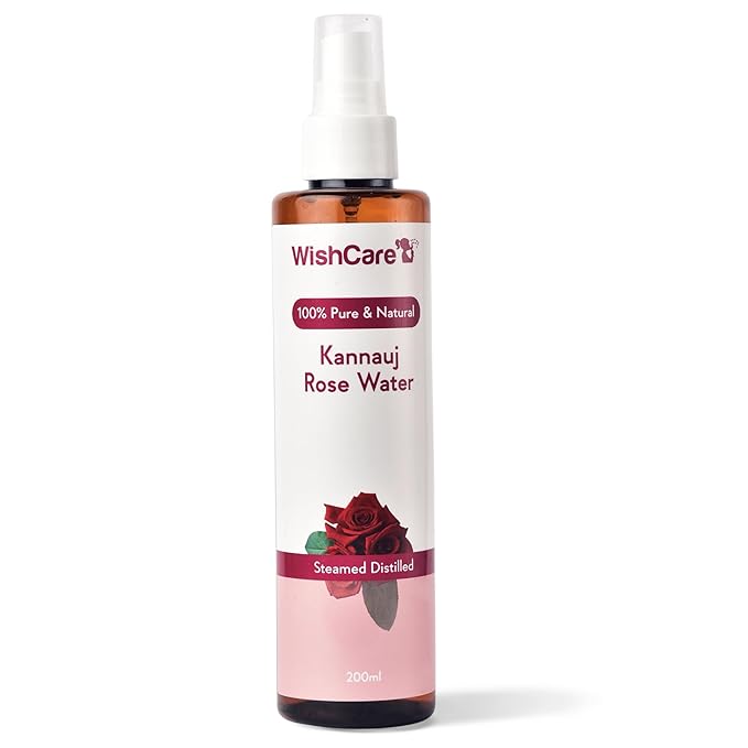 WishCare 100% Pure & Natural Rose Water For Face, Skin & Hair (200 ml)