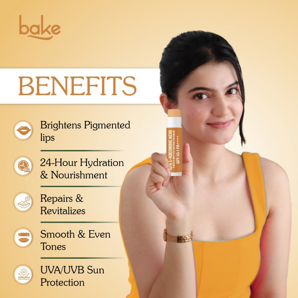 Bake 10% L-Ascorbic Acid Tinted Butter Brightening Lip Balm SPF 55 PA++++