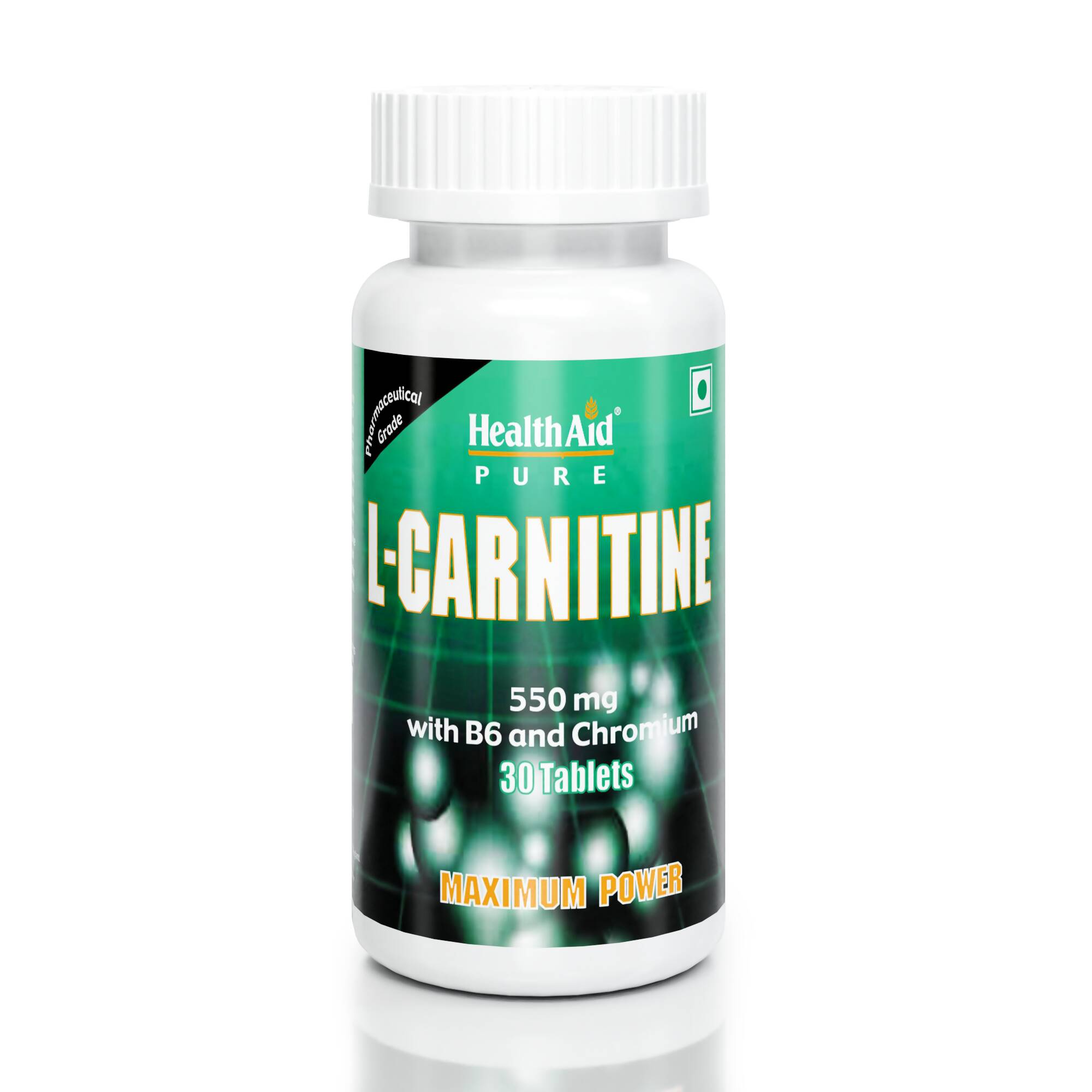 HealthAid L-Carnitine 550 mg with Vitamin B6 Chromium Tablets