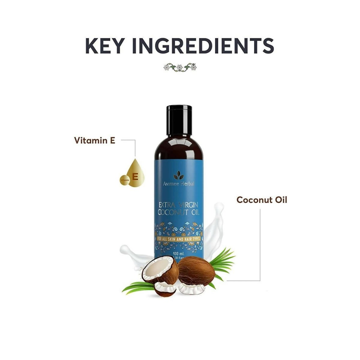 Avimee Herbal Extra Virgin Coconut Oil For Winters, Moisturizes Skin & Hair