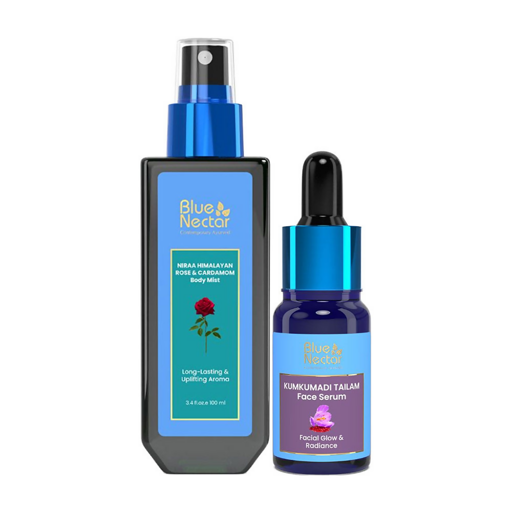 Blue Nectar Kumkumadi Serum + Rose Body Mist Combo