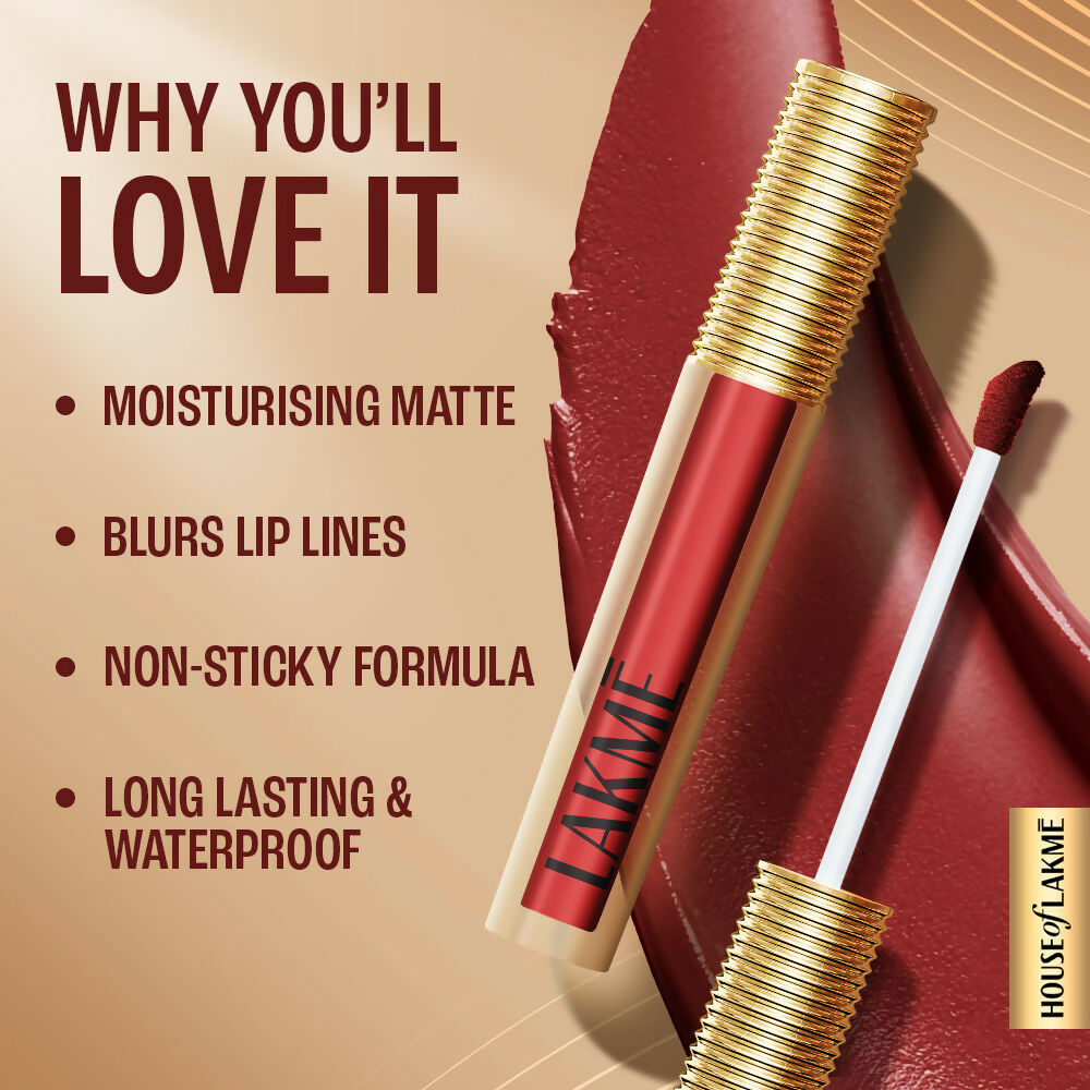 Lakme Ultimate Glam Matte Liquid Lipstick - Nude Dream