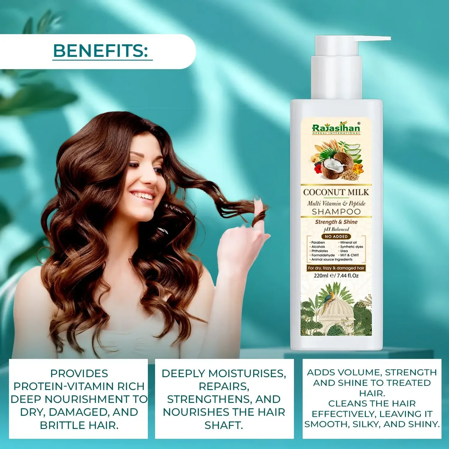 Rajasthan Herbals Coconut Milk Multi Vitamin & Peptide Shampoo
