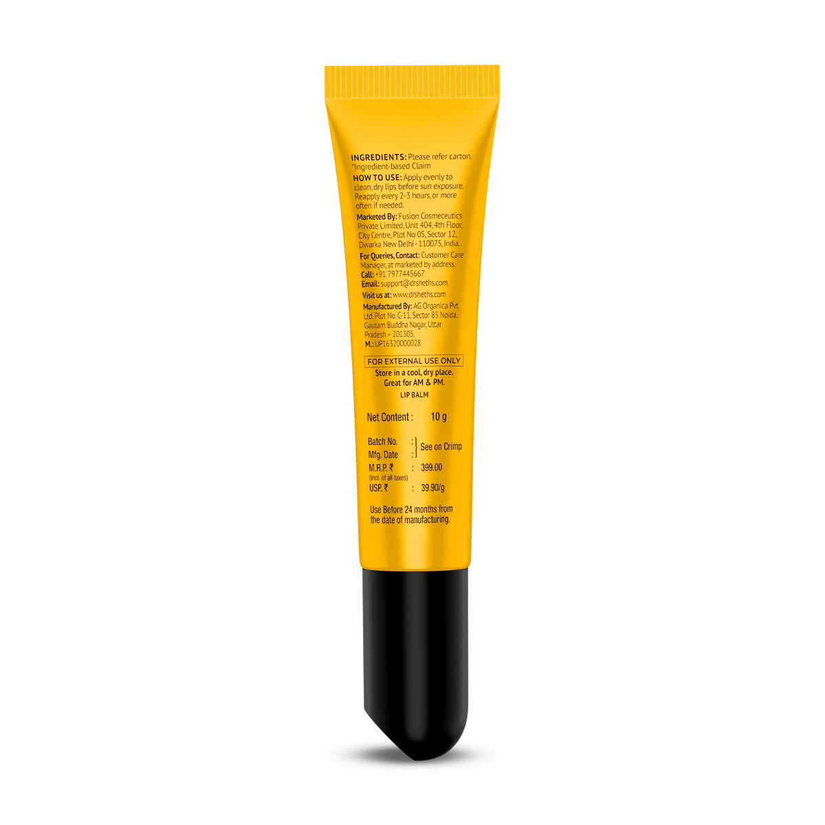 Dr. Sheth's Ceramide & Vitamin C Lip Balm 24H Moisturization