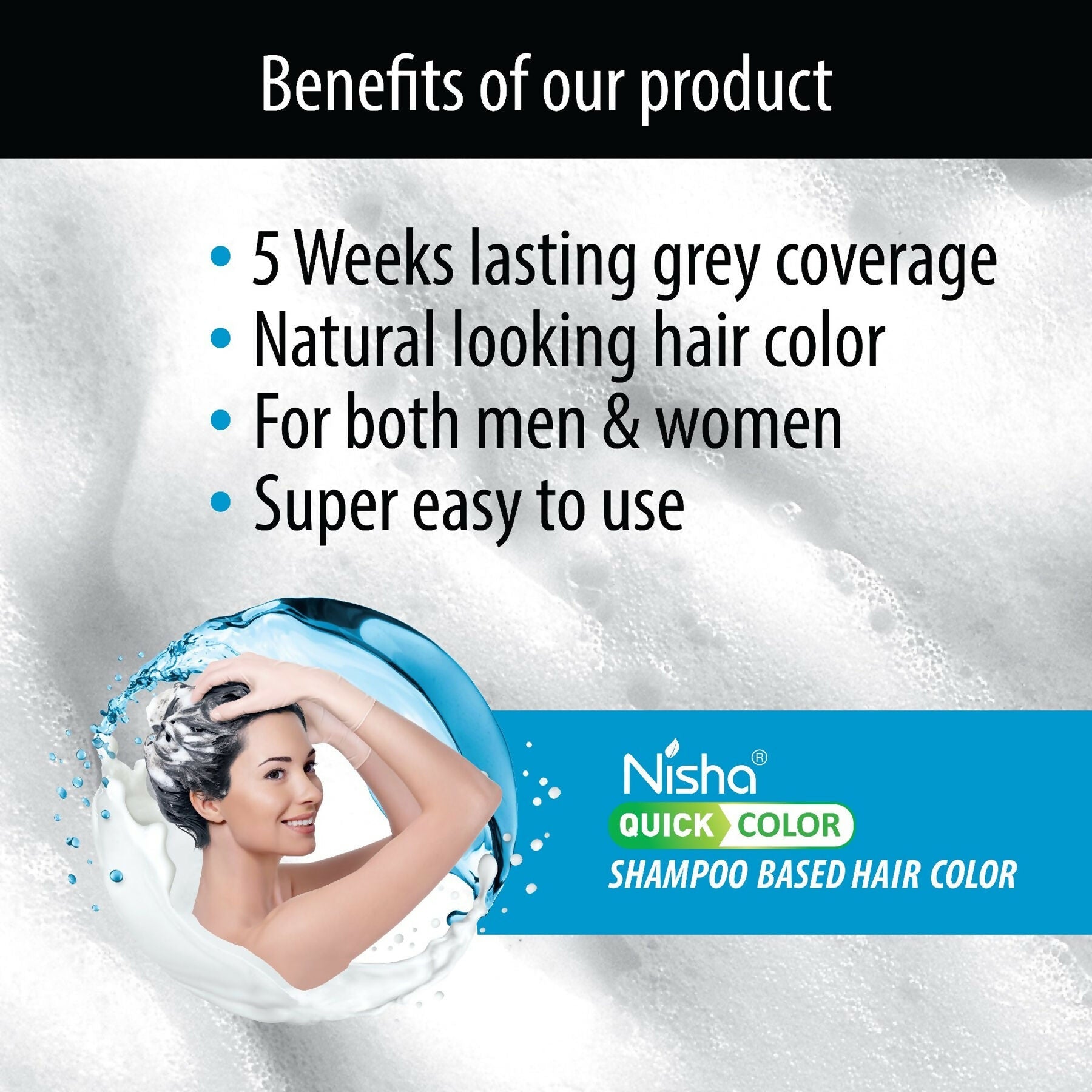 Nisha Quick Color Shampoo Hair Color-Original Black