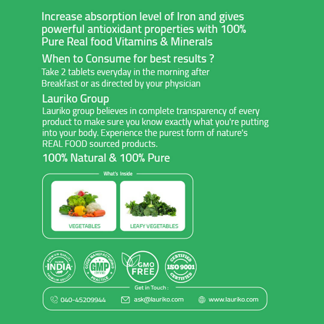 Laurik Plant Based Zinc And Vitamin C Tablets | Supplements Help Iron Absorption And Immune Support For Men And Women