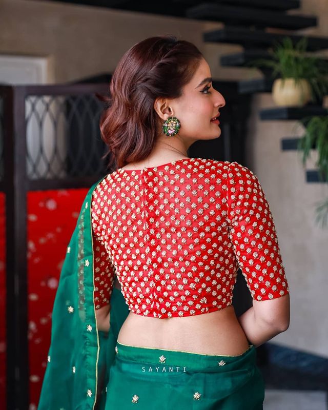 Aastha Green Soft Organza Beautiful Sequance Embroidery Work