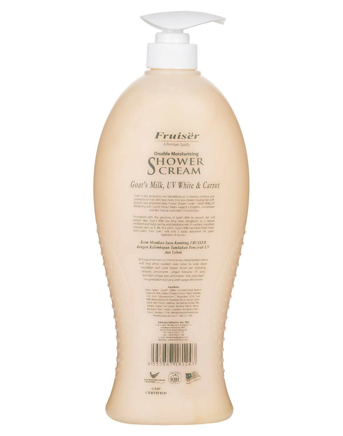 Fruiser Double Moisturising Shower Cream Goat’s Milk UV White With Carrot