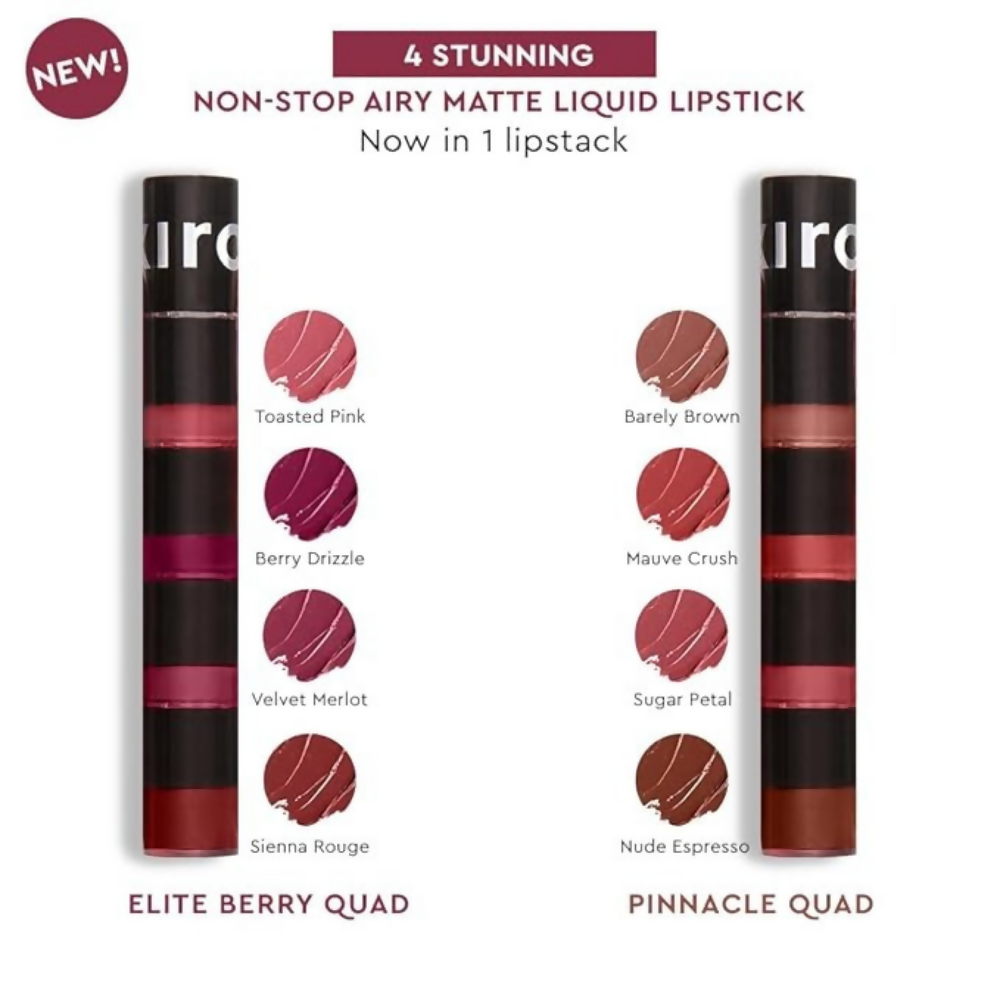 Kiro Four Play Non-Stop Airy Matte Liquid Lip Stack – Pinnacle Quad